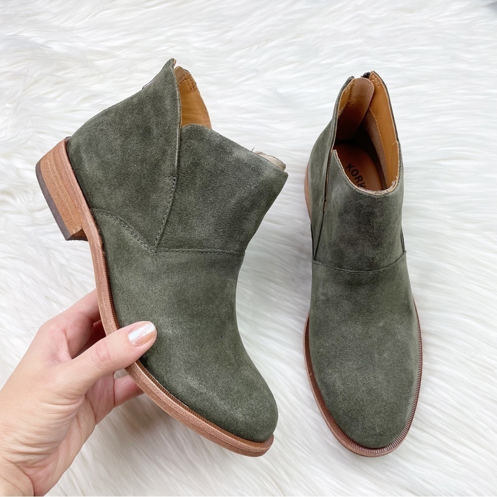 New Kork-Ease Ryder Bootie in Green Suede